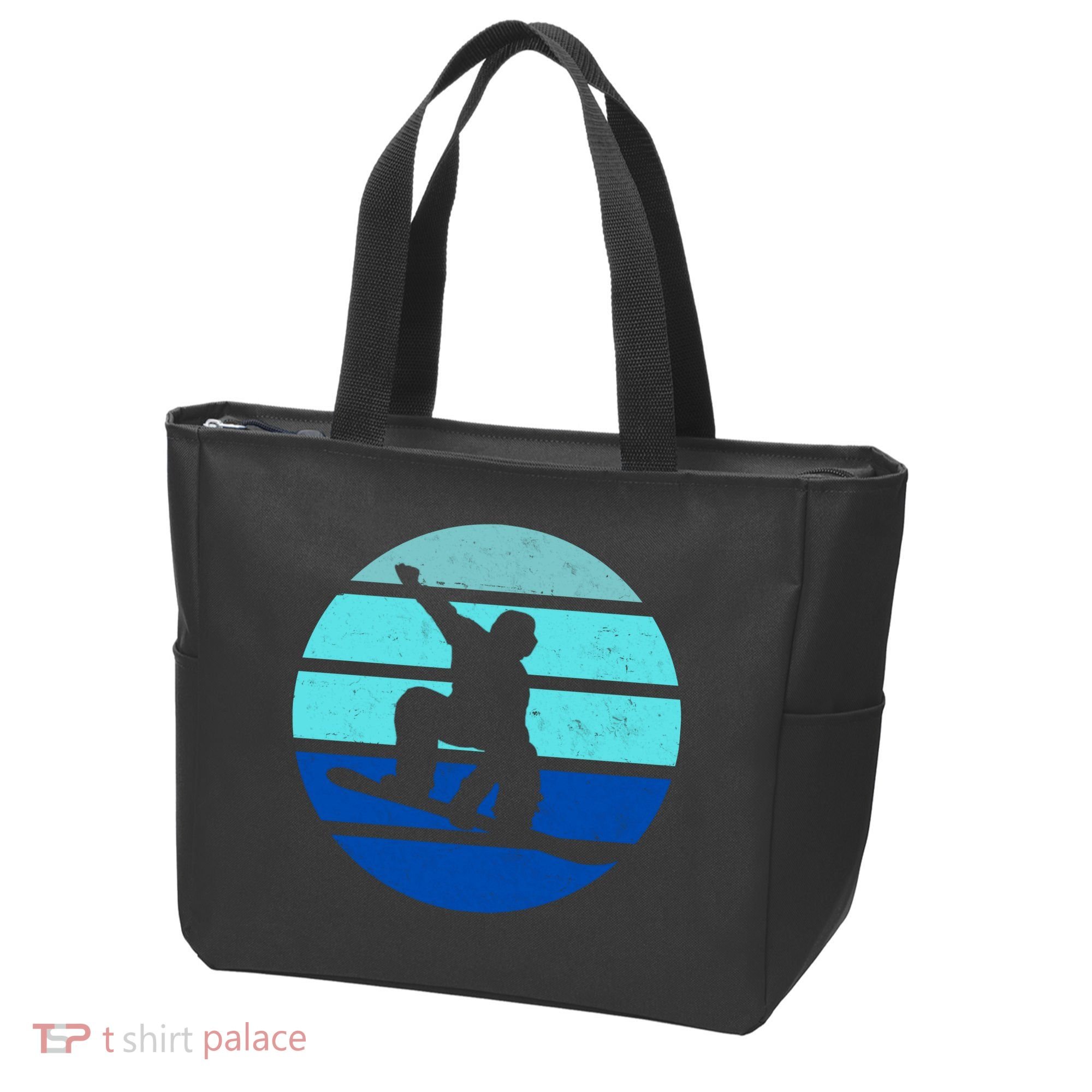 Retro Snowboarding Winter Sport Tote Bag