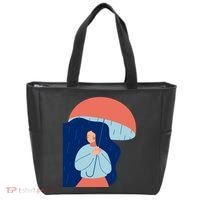 Rainy Sad Woman With Umbrella Mental Health Awareness Tote Bag thumb 0