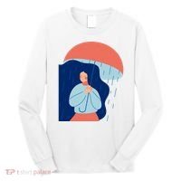 Rainy Sad Woman With Umbrella Mental Health Awareness Long Sleeve Shirt thumb 0