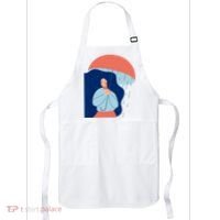 Rainy Sad Woman With Umbrella Mental Health Awareness Apron thumb 0