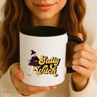 Retro Salty Witch Funny Halloween Girl Coffee Mug thumb 3