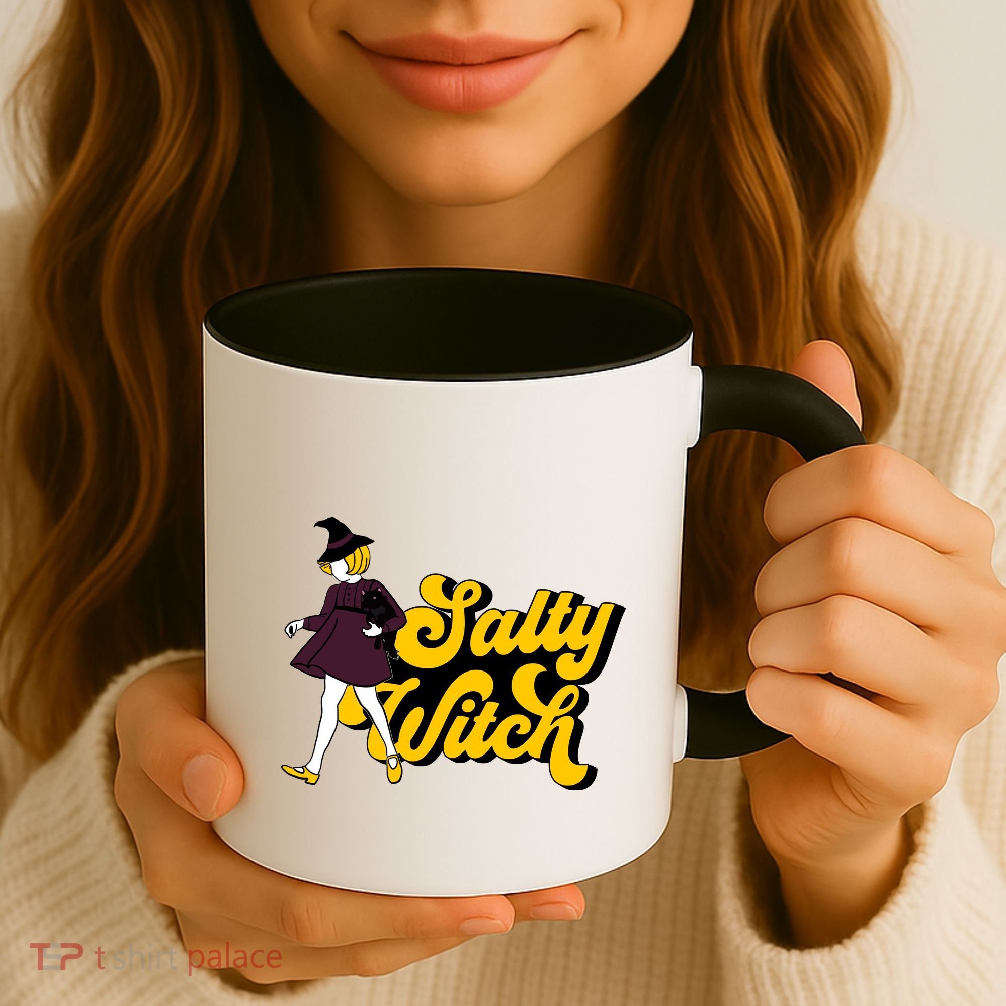 Retro Salty Witch Funny Halloween Girl Coffee Mug
