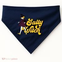 Retro Salty Witch Funny Halloween Girl USA-Made Doggie Bandana thumb 0
