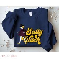 Retro Salty Witch Funny Halloween Girl Sweatshirt thumb 2