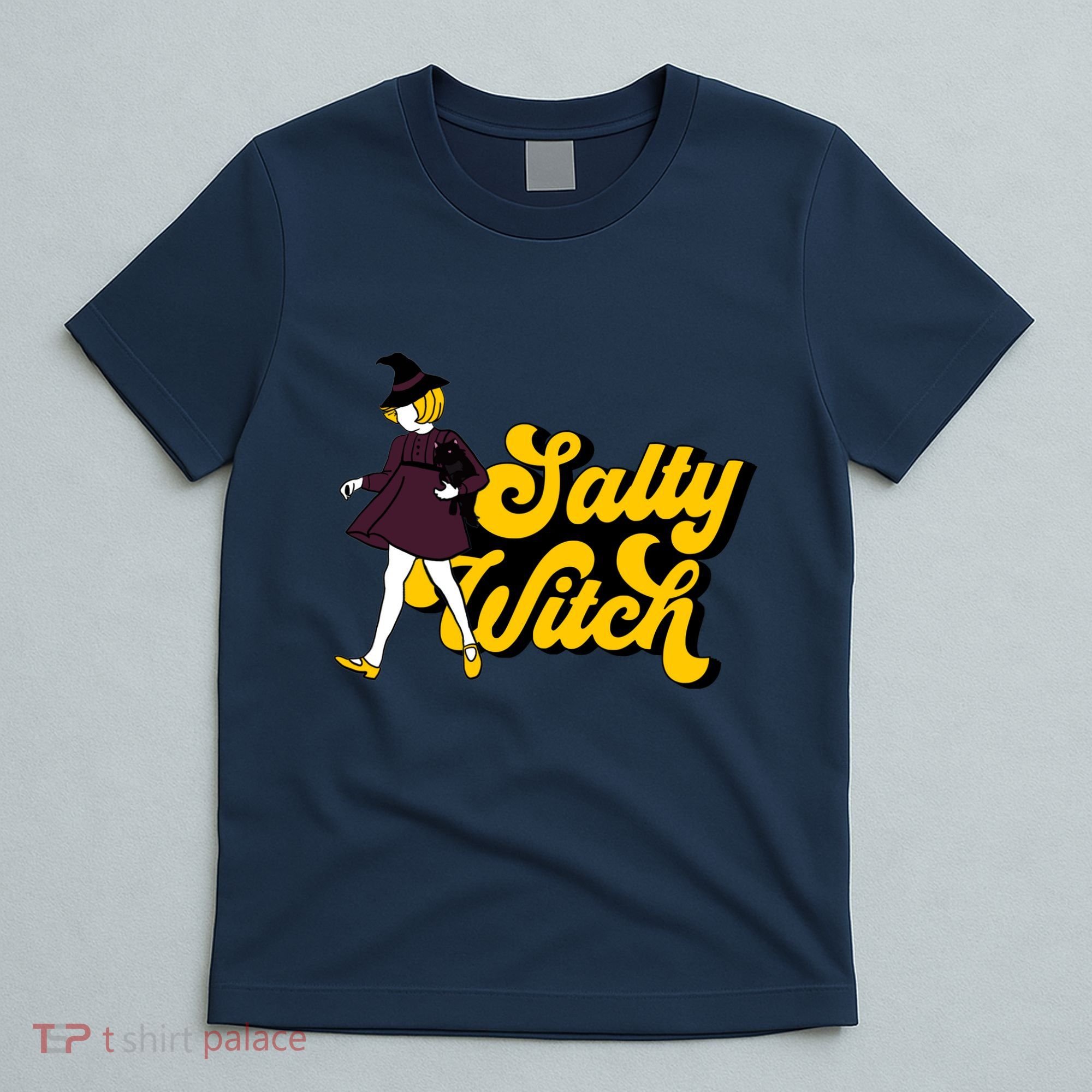 Retro Salty Witch Funny Halloween Girl T-Shirt