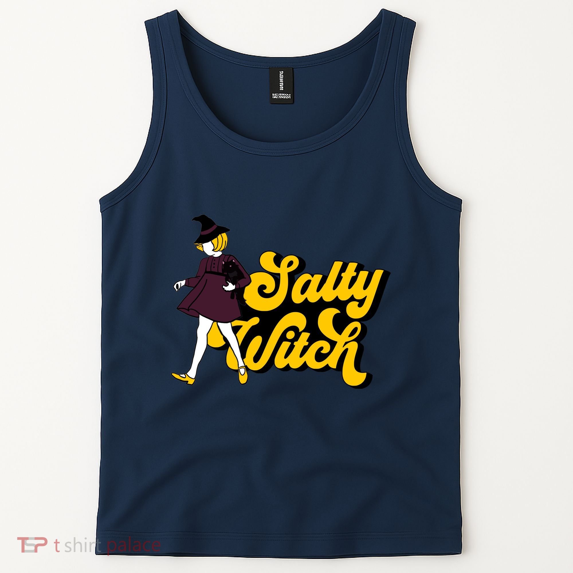 Retro Salty Witch Funny Halloween Girl Tank Top