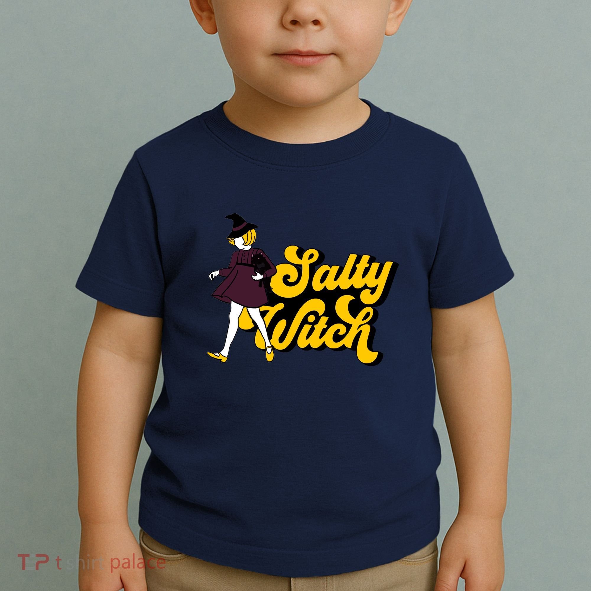 Retro Salty Witch Funny Halloween Girl Toddler T-Shirt
