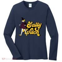 Retro Salty Witch Funny Halloween Girl Women's Long Sleeve Shirt thumb 0