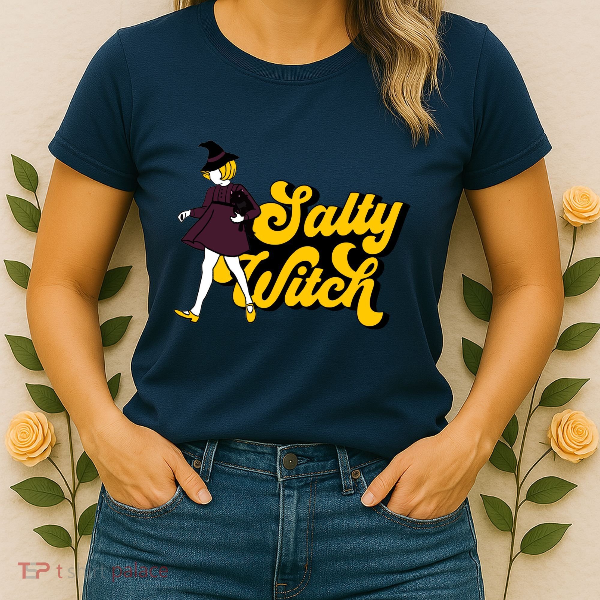 Retro Salty Witch Funny Halloween Girl Women's T-Shirt