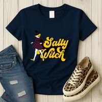 Retro Salty Witch Funny Halloween Girl Women's T-Shirt thumb 3