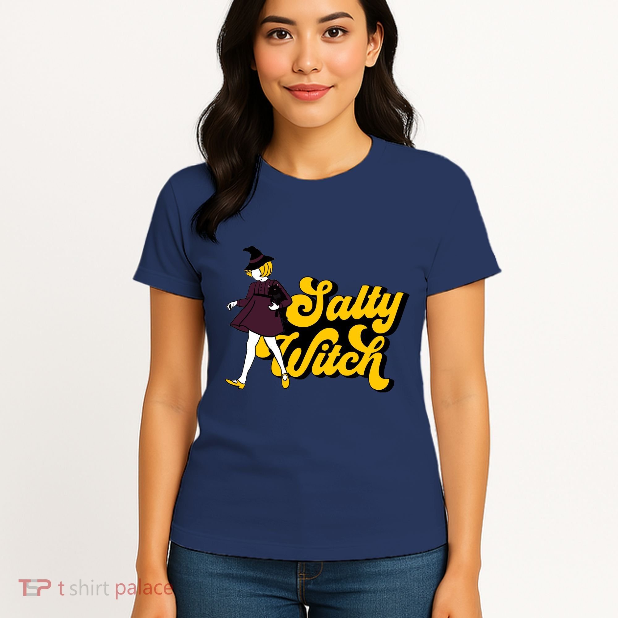 Retro Salty Witch Funny Halloween Girl Women's T-Shirt