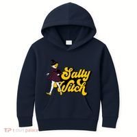 Retro Salty Witch Funny Halloween Girl Kids Hoodie thumb 0