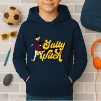 Retro Salty Witch Funny Halloween Girl Kids Hoodie thumb 2