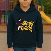 Retro Salty Witch Funny Halloween Girl Kids Hoodie thumb 3