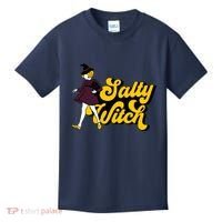 Retro Salty Witch Funny Halloween Girl Kids T-Shirt thumb 0