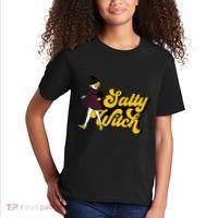 Retro Salty Witch Funny Halloween Girl Kids T-Shirt thumb 2