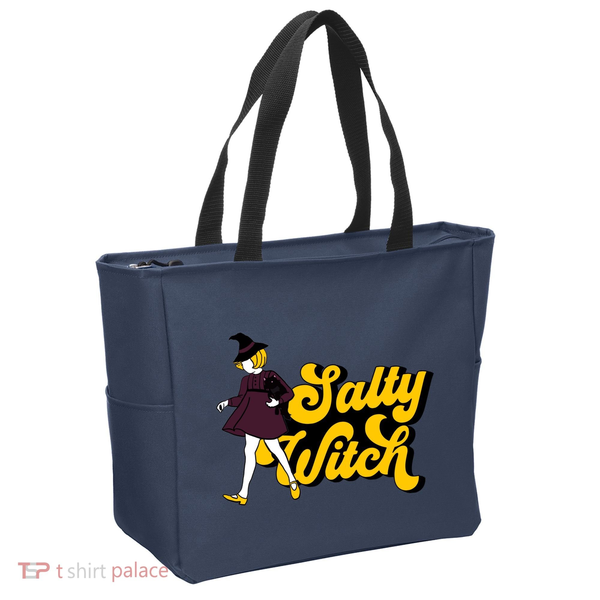Retro Salty Witch Funny Halloween Girl Tote Bag