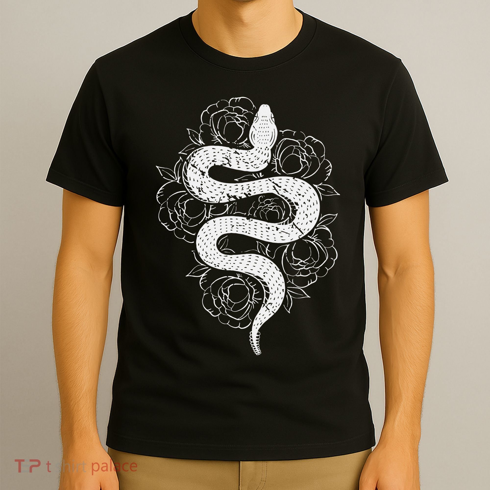 Reptile Snake Whisperer Rose Flower Snake T-Shirt