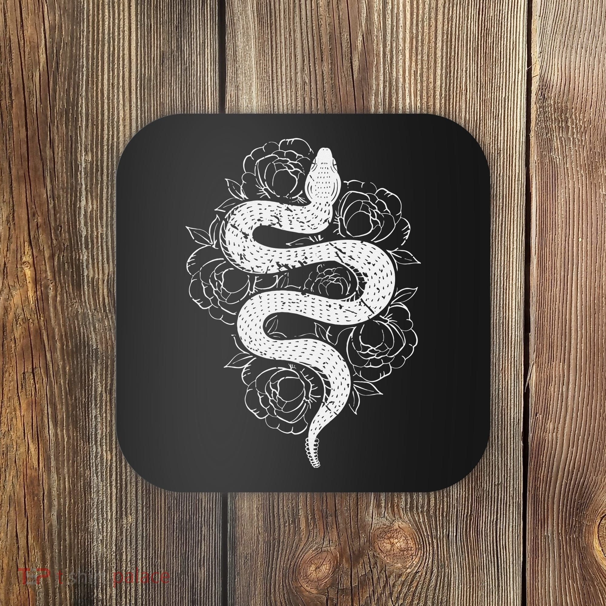 Reptile Snake Whisperer Rose Flower Snake Coaster