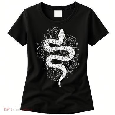 Reptile Snake Whisperer Rose Flower Snake Women's T-Shirt