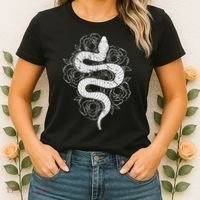 Reptile Snake Whisperer Rose Flower Snake Women's T-Shirt thumb 2