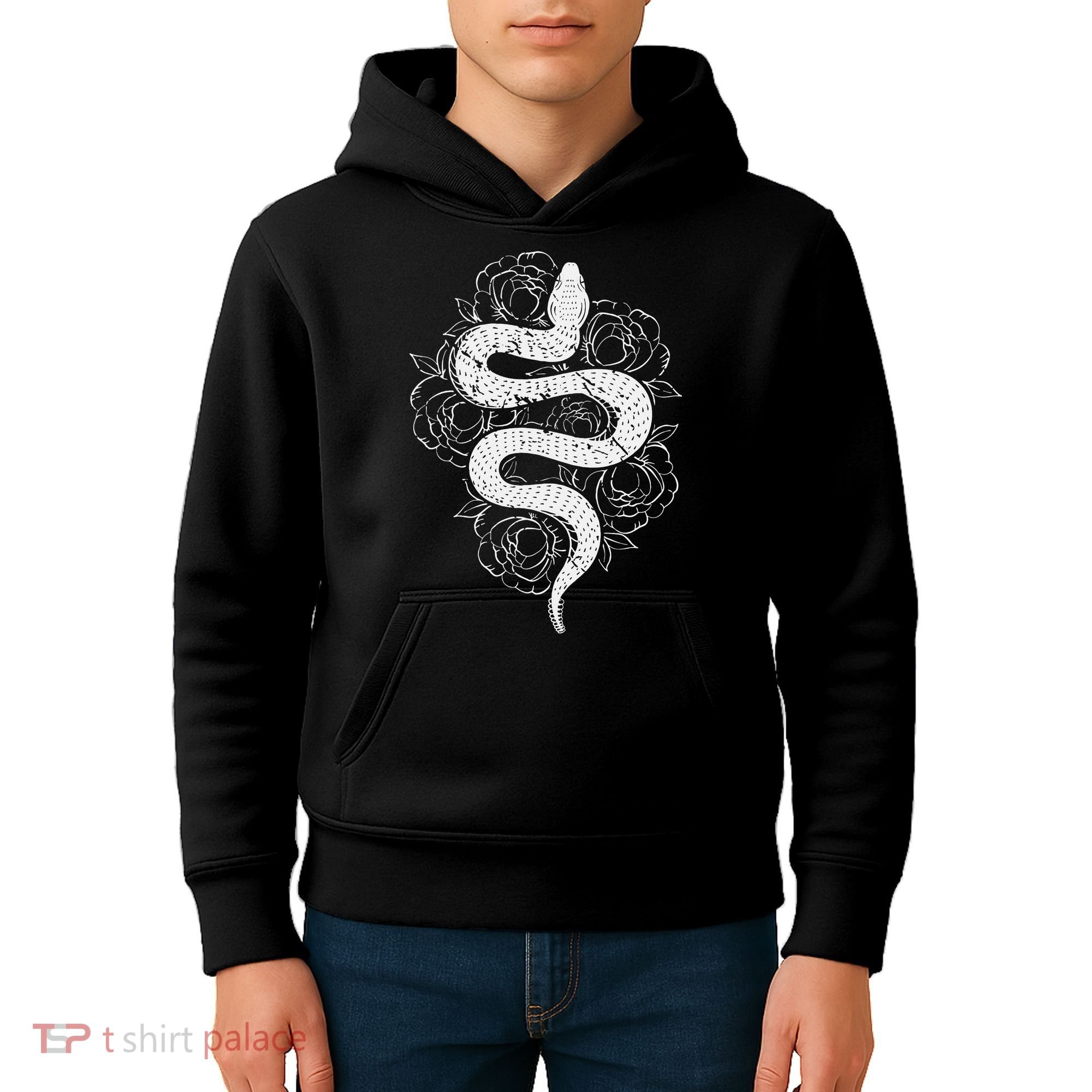 Reptile Snake Whisperer Rose Flower Snake Kids Hoodie
