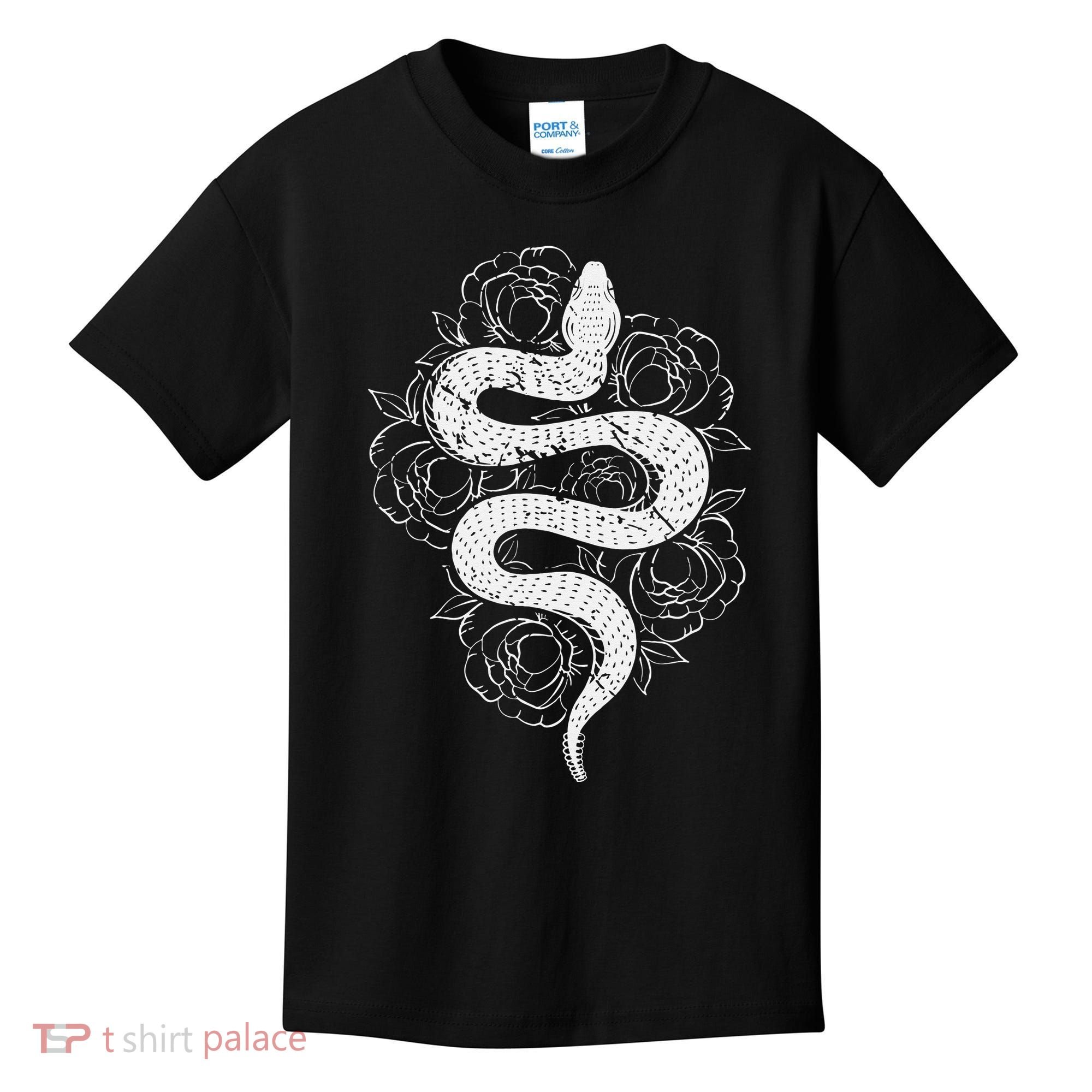 Reptile Snake Whisperer Rose Flower Snake Kids T-Shirt