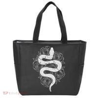 Reptile Snake Whisperer Rose Flower Snake Tote Bag thumb 0