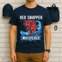 Red Snapper Whisperer Deep Sea Fishing Bass T-Shirt thumb 6