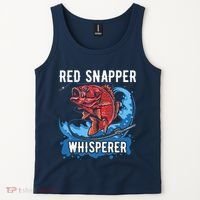 Red Snapper Whisperer Deep Sea Fishing Bass Tank Top thumb 2