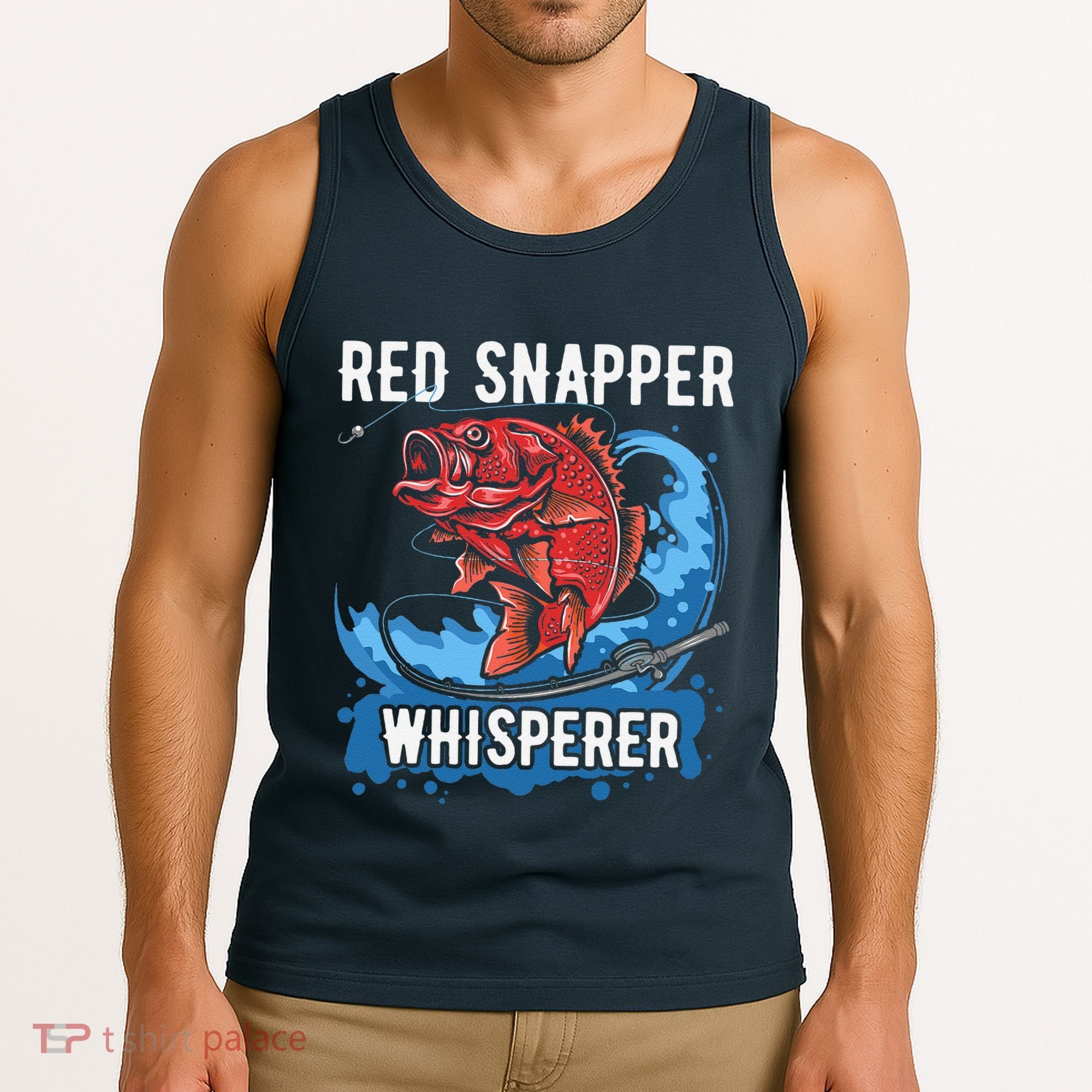 Red Snapper Whisperer Deep Sea Fishing Bass Tank Top