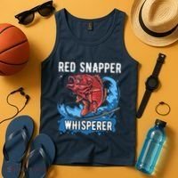 Red Snapper Whisperer Deep Sea Fishing Bass Tank Top thumb 4