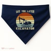 Retro See You Later Excavator USA-Made Doggie Bandana thumb 0