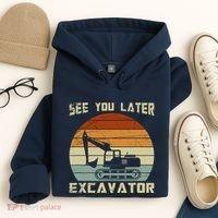 Retro See You Later Excavator Hoodie thumb 4