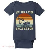 Retro See You Later Excavator Baby Bodysuit thumb 0