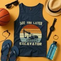 Retro See You Later Excavator Tank Top thumb 4