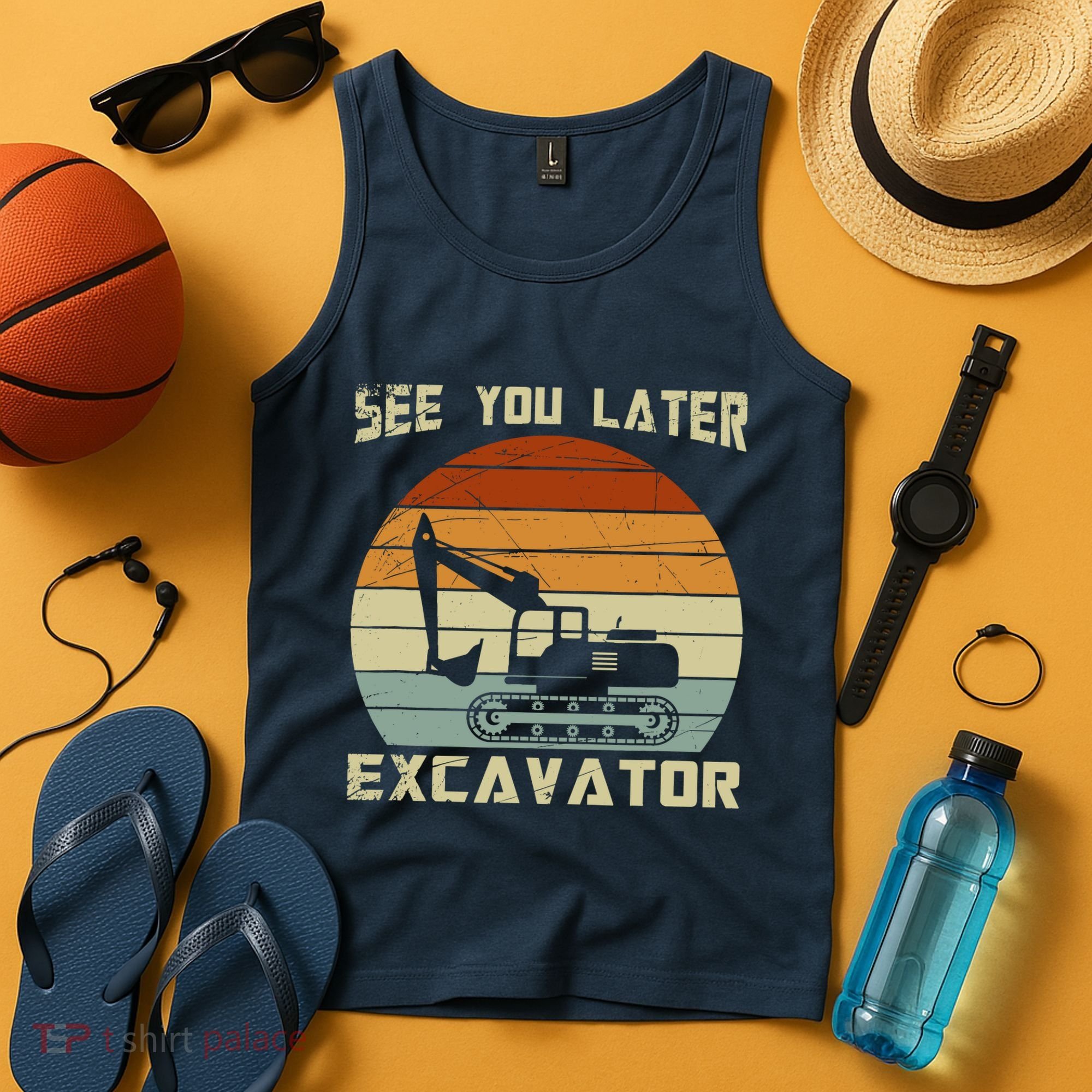 Retro See You Later Excavator Tank Top