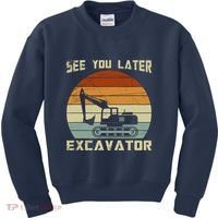 Retro See You Later Excavator Kids Sweatshirt thumb 0