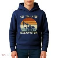 Retro See You Later Excavator Kids Hoodie thumb 4