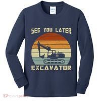 Retro See You Later Excavator Kids Long Sleeve Shirt thumb 0