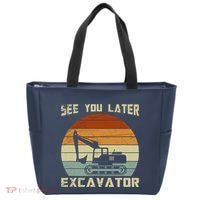 Retro See You Later Excavator Tote Bag thumb 0