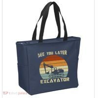Retro See You Later Excavator Tote Bag thumb 2