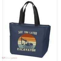 Retro See You Later Excavator Tote Bag thumb 3