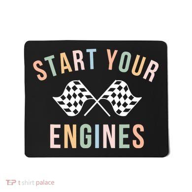 Retro Start Your Engines Checkered Flag Raceday Vintage Mousepad