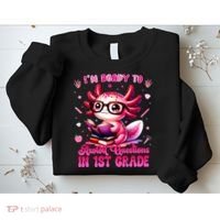 Ready To 1st Grade Axolotl Question First Day Of School Sweatshirt thumb 2