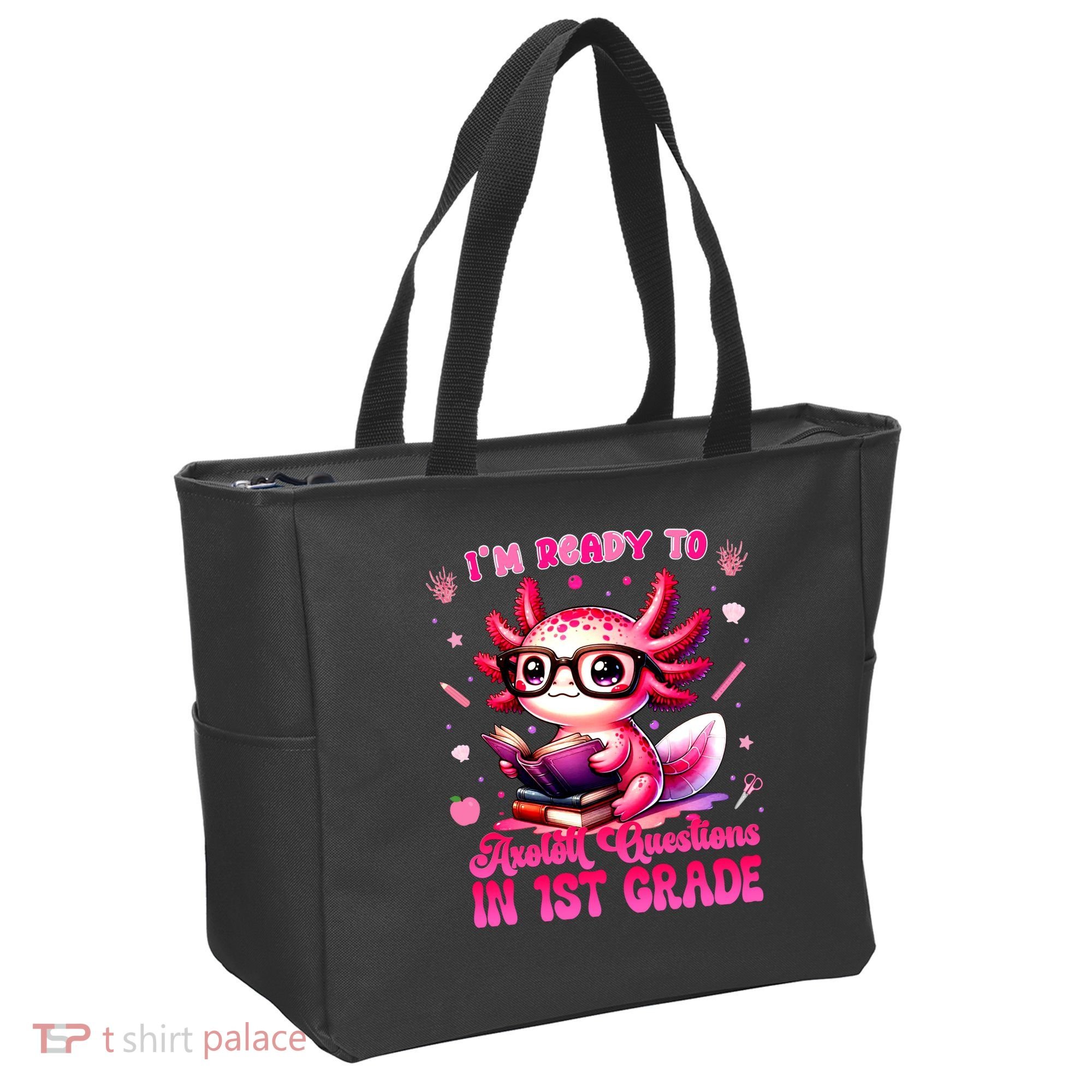 Ready To 1st Grade Axolotl Question First Day Of School Tote Bag