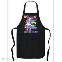 Rollin Through 100 Days Of School Roller Skating Unicorn Apron thumb 0