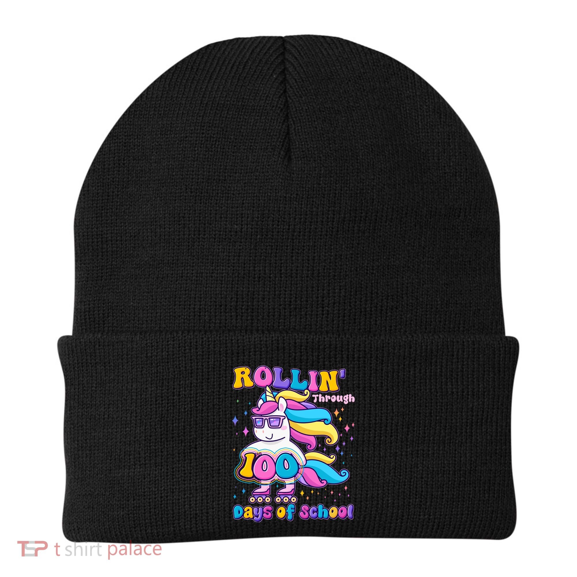 Rollin Through 100 Days Of School Roller Skating Unicorn Beanie