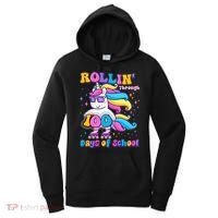 Rollin Through 100 Days Of School Roller Skating Unicorn Women's Hoodie thumb 0