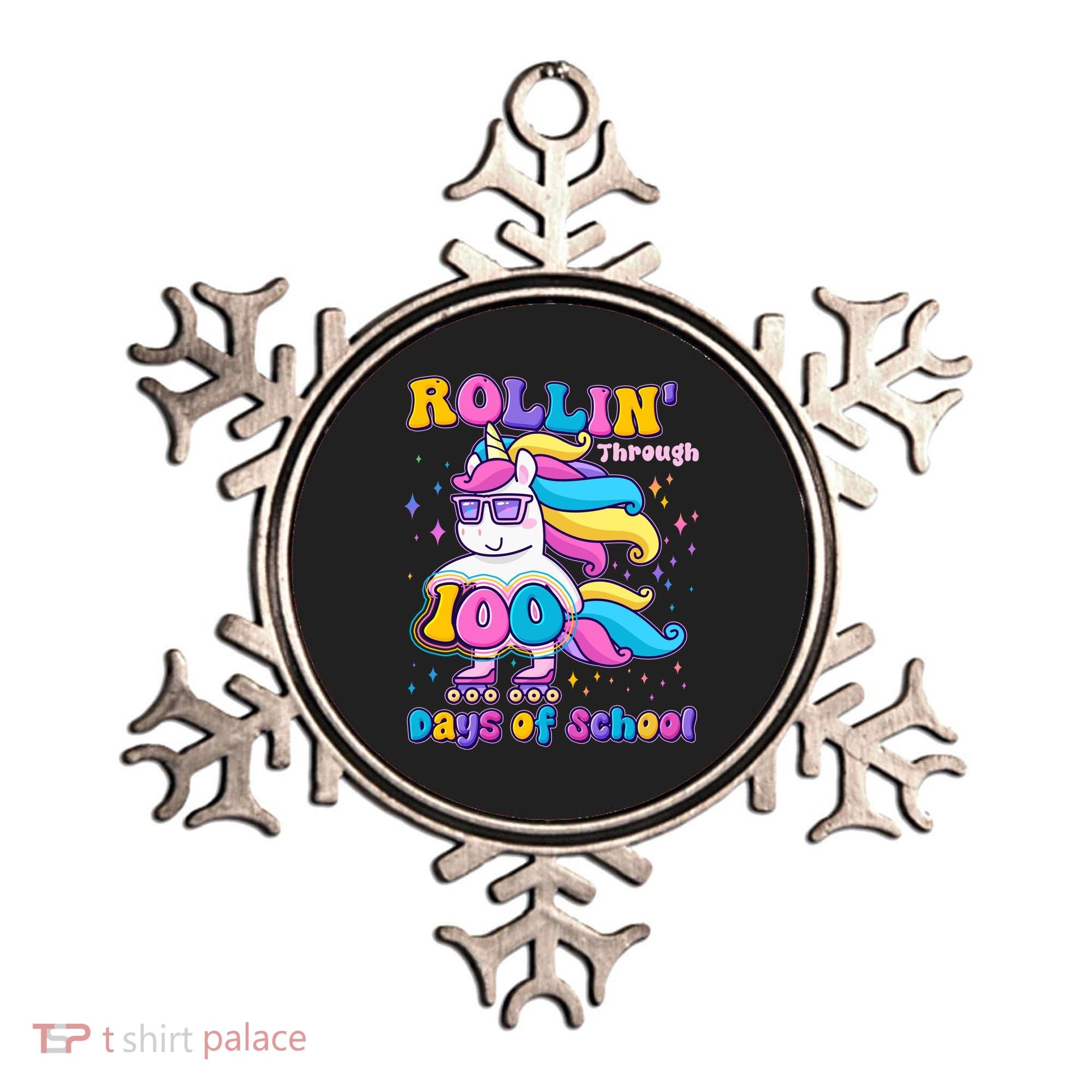 Rollin Through 100 Days Of School Roller Skating Unicorn Ornament